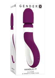 Cherry Popp'd  wand Gender X Handle It Rechargeable Silicone Wand Vibrator – Purple/White