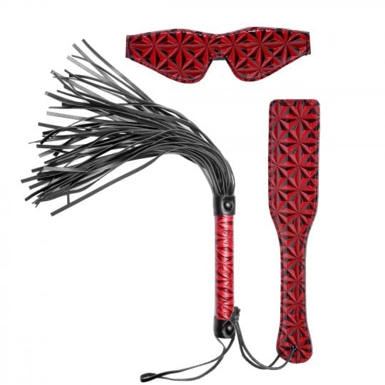 sex toy distributing.com bondage gear Crimson Tied 3 Piece Impact Sex Paddle with Blindfold Kit