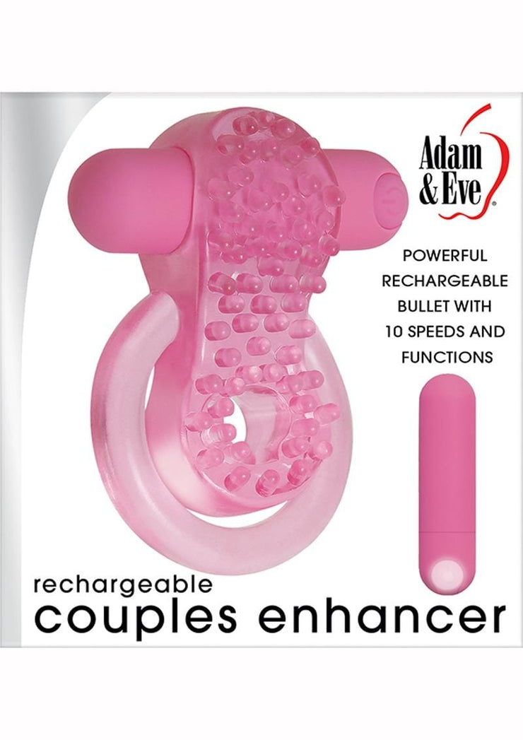 wholesale adulttoys cock ring Adam and Eve Couples Enhancer Penis Ring Rechargeable Pink