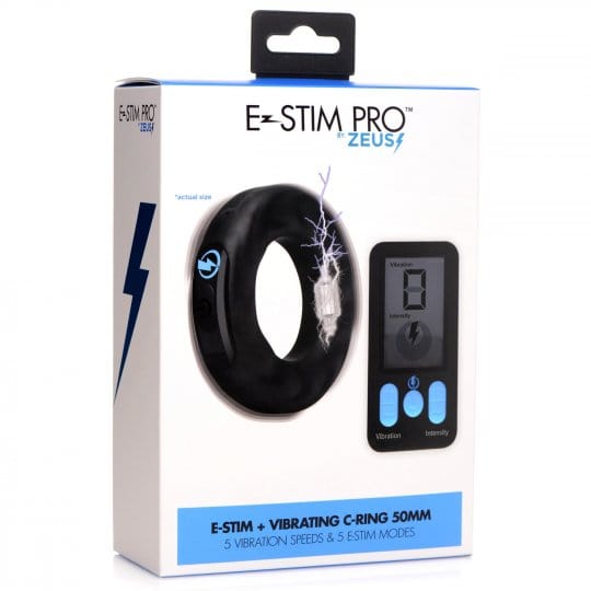 sex toy distributing.com cock ring E-Stim Pro Silicone Vibrating Cock Ring - 2 Inch