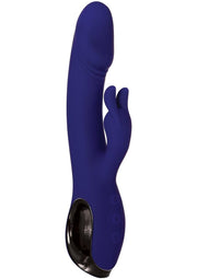 wholesale adulttoys Featured Products Rechargeable Silicone Dual Vibrator With Clitoral Stimulator – Purple