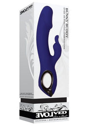 wholesale adulttoys Featured Products Rechargeable Silicone Dual Vibrator With Clitoral Stimulator – Purple
